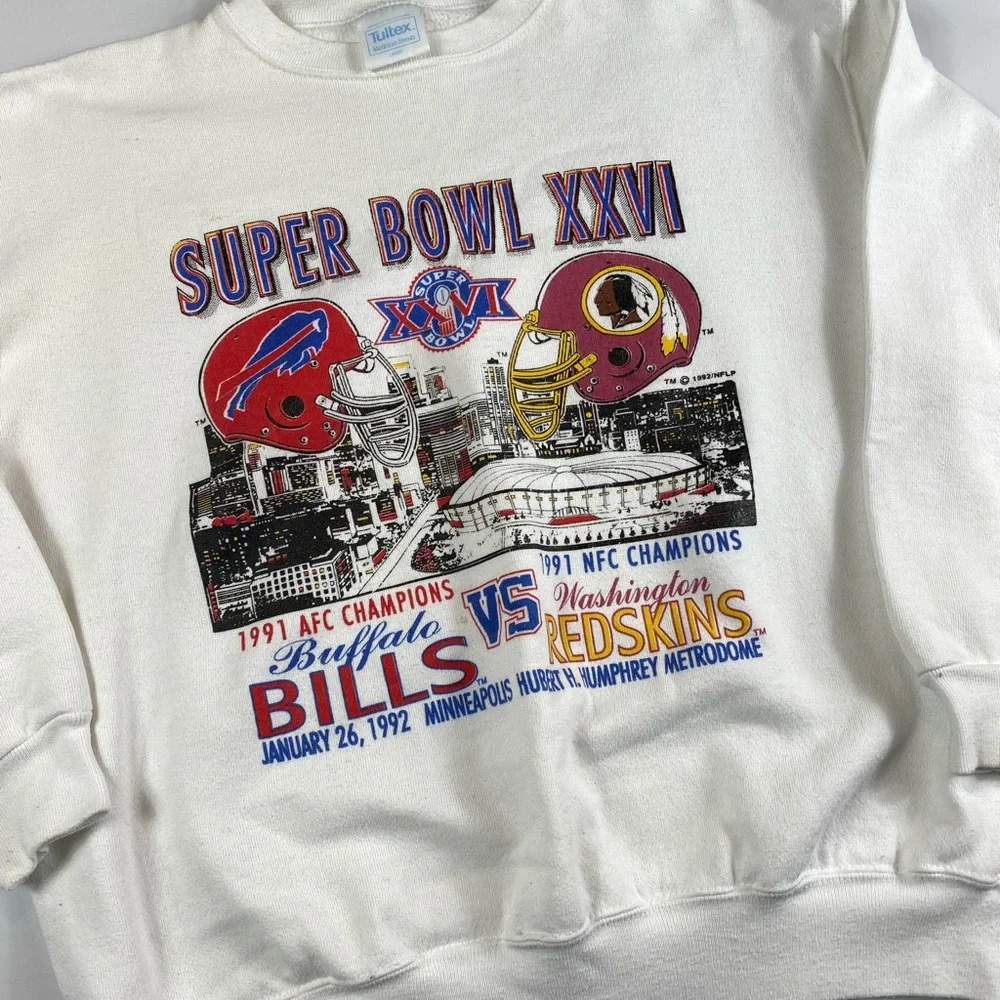 Tultex White Super Bowl XXVI Sweatshirt - Picture 1 of 7